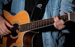 Curea de chitară Ortega Suede Leather Strap - Relax Black
