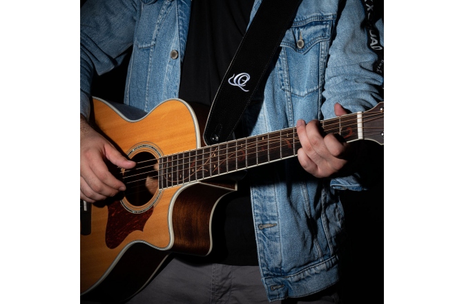 Curea de chitară Ortega Suede Leather Strap - Relax Black