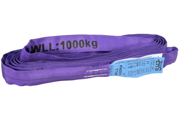 Round Sling 3m, max. Load 1000KG nach EN 1492-2 SF7 violett