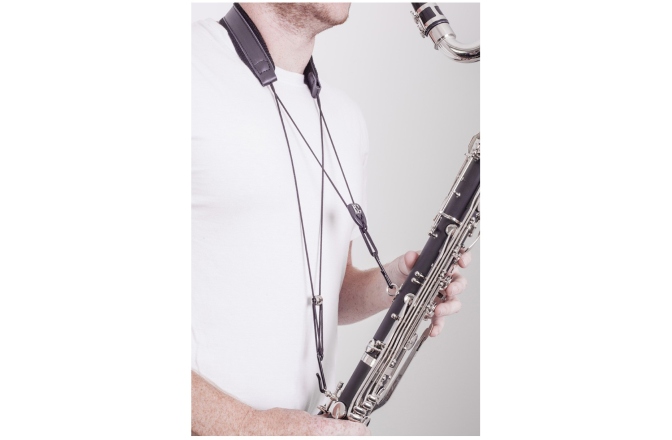 Curea pentru gât Clarinet Bas BG France  C50B Leather strap Clarinet Bas 2-Hook