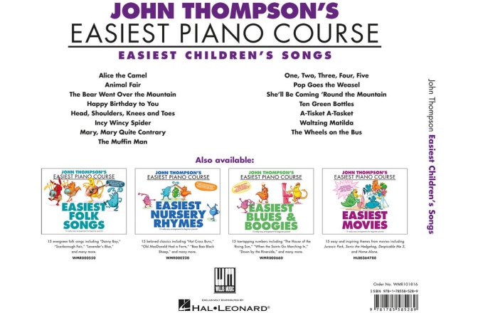 Curs pian John Thompson's Easiest Children's Songs