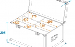 Cutie de transport  Roadinger Flightcase 4x LED 4/7C-12 Silent Slim Spot