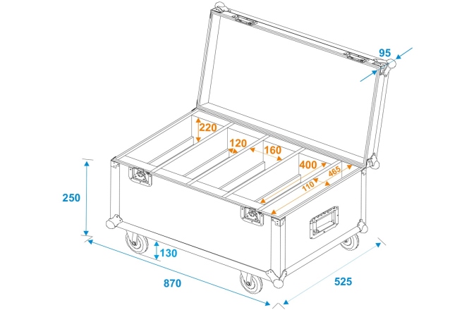 Cutie de transport Roadinger Flightcase 4x LED CLS-18 QCL RGB