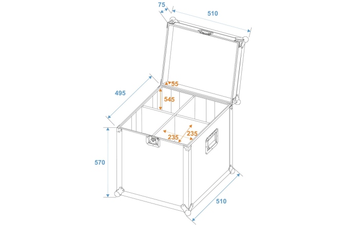 Cutie de transport Roadinger Flightcase 4x PAR-64 Spot long Clamp