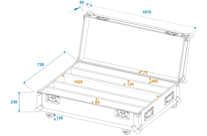 Cutie transport lumini Roadinger Flightcase 4x LED IP Atmo Bar 10