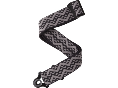 Auto Lock Guitar Strap Black Padded Geometric