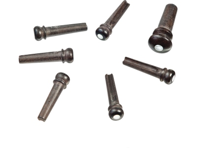 Ebony Bridge Pins with End Pin Set Pearl Inlay