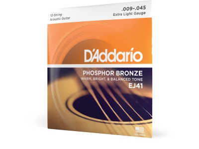 EJ41 12-String Phosphor Bronze Acoustic Guitar Strings Extra Light 9-45