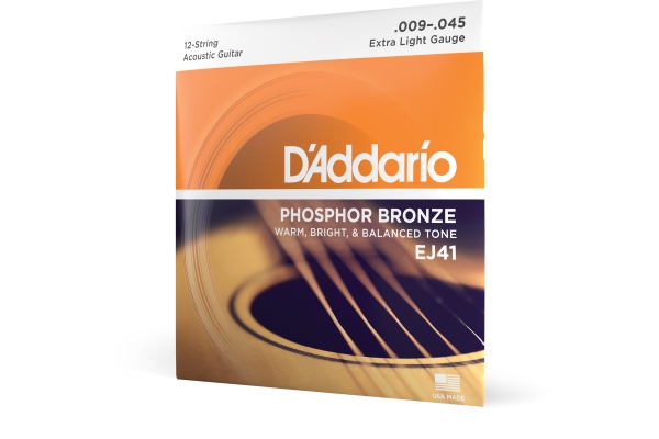 EJ41 12-String Phosphor Bronze Acoustic Guitar Strings Extra Light 9-45