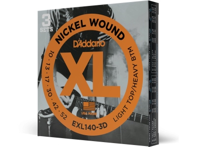 EXL140-3D Nickel Wound Light Top/Heavy Bottom 10-52 3 sets