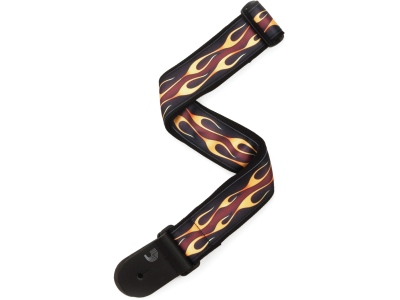 Hot Rod Flame Guitar Strap Red