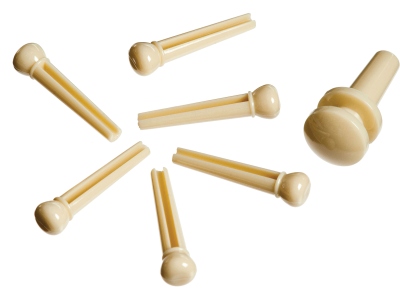 Injected Molded Bridge Pins with End Pin Set of 7 Ivory