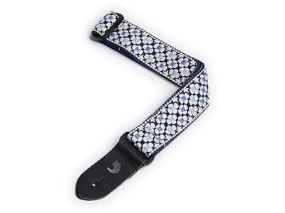 Nylon Ukulele Strap Blue Flowers