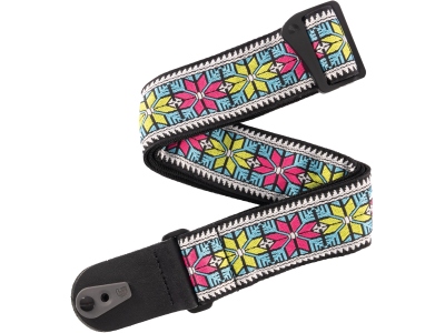 Pad Lock Woven Guitar Strap Parallel Flowers