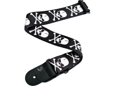 Woven Guitar Strap Cross Bone Skull