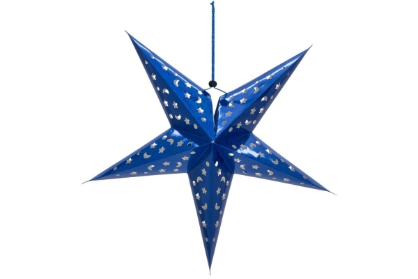 Star Lantern, Paper, blue, 50 cm Star Lantern, Paper, blue, 50 cm