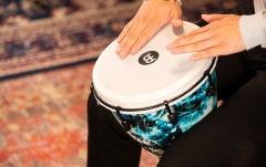 Djembe Meinl 10 Inch Synthetic Djembe, Synthetic Head, Galactic Blue Tie Dye