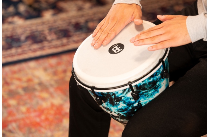 Djembe Meinl 10 Inch Synthetic Djembe, Synthetic Head, Galactic Blue Tie Dye