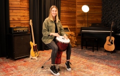 Djembe  Meinl TSA Djembe - Pharaoh's Script, Large - Goat Head