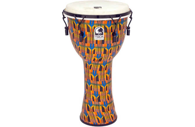 Djembe  Toca Djembe Freestyle Mechanically Tuned Kente Cloth  24"
