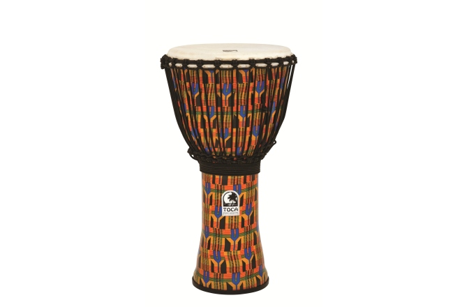 Djembe  Toca Djembe Freestyle Rope Tuned Kente Cloth 24"