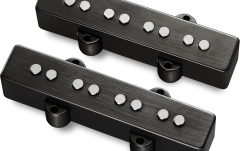 Doză chitară bas MEC Pickups  Passive J/J-Style Bass Pickup Set, Metal Cover, Open Pole Pieces, 4-String - Brushed Black Chrome