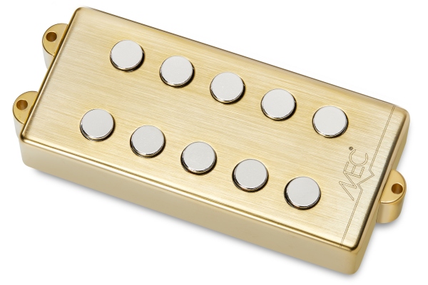 Passive MM-Style Bass Pickup, Metal Cover, 5-String, Bridge - Brushed Gold Passive MM-Style Bass Pickup, Metal Cover, 5-String, Bridge - Brushed Gold