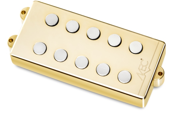 Passive MM-Style Bass Pickup, Metal Cover, 5-String, Bridge - Gold Passive MM-Style Bass Pickup, Metal Cover, 5-String, Bridge - Gold