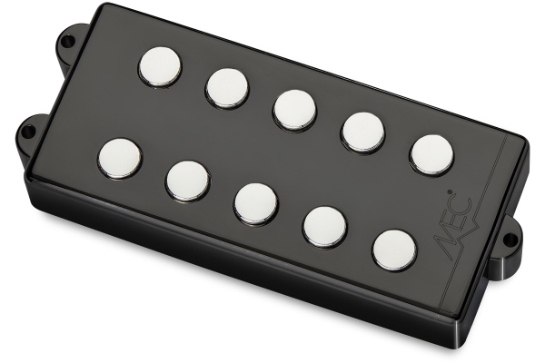 Passive MM-Style Bass Pickup, Metal Cover, 5-String, Neck - Black Chrome Passive MM-Style Bass Pickup, Metal Cover, 5-String, Neck - Black Chrome