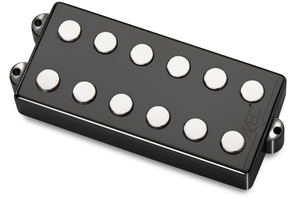 Passive MM-Style Bass Pickup, Metal Cover, 6-String, Bridge - Black Chrome Passive MM-Style Bass Pickup, Metal Cover, 6-String, Bridge - Black Chrome