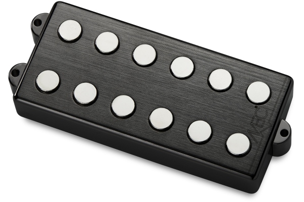  Passive MM-Style Bass Pickup, Metal Cover, 6-String, Bridge - Brushed Black Chrome