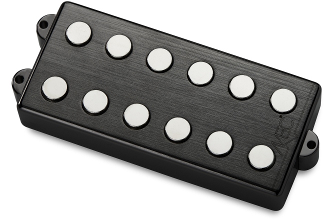 Doză chitară bas MEC Pickups  Passive MM-Style Bass Pickup, Metal Cover, 6-String, Bridge - Brushed Black Chrome
