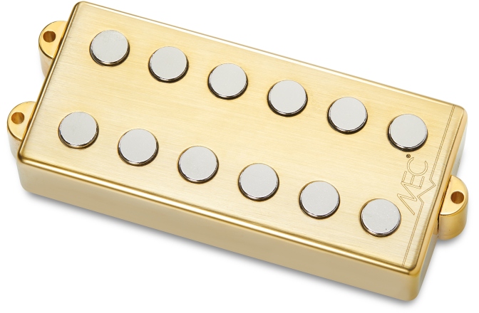 Doză chitară bas MEC Pickups  Passive MM-Style Bass Pickup, Metal Cover, 6-String, Bridge - Brushed Gold