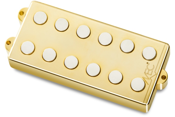 Passive MM-Style Bass Pickup, Metal Cover, 6-String, Bridge - Gold Passive MM-Style Bass Pickup, Metal Cover, 6-String, Bridge - Gold