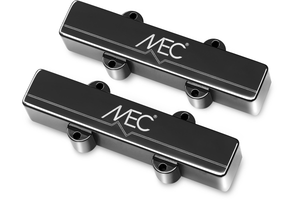  Active J/J-Style Bass Pickup Set, Metal Cover, 4-String - Black Chrome