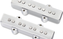 Doze chitară bas MEC Pickups  Passive J/J-Style Bass Pickup Set, Metal Cover, Open Pole Pieces, 4-String - Brushed Chrome