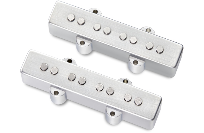 Doze chitară bas MEC Pickups  Passive J/J-Style Bass Pickup Set, Metal Cover, Open Pole Pieces, 4-String - Brushed Chrome