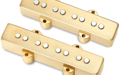 Doze chitară bas MEC Pickups  Passive J/J-Style Bass Pickup Set, Metal Cover, Open Pole Pieces, 4-String - Brushed Gold