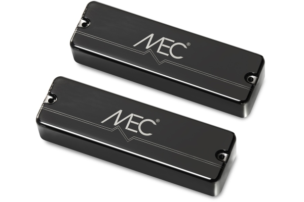  Passive Soapbar Humbucker Bass Pickup Set, Metal Cover, 5-String - Black Chrome