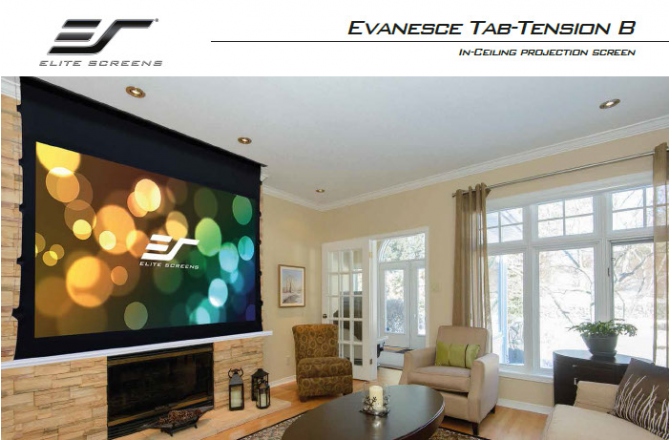 Ecran de proiectie electric incastrabil in tavan Elitescreens Evanesce Tab Tension B ETB100HW2-E12