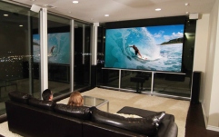 Ecran de proiectie electric incastrabil in tavan Elitescreens Evanesce Tab-Tension Series 234cm x 132cm