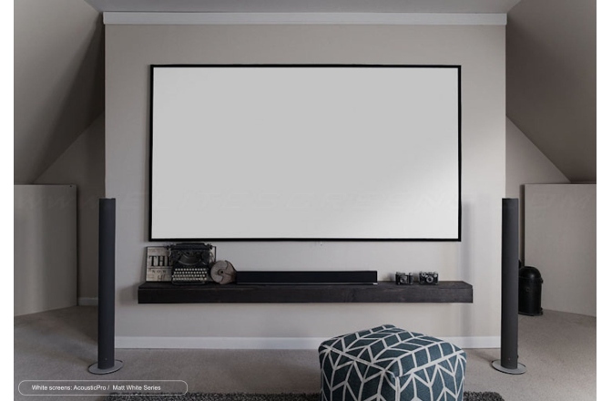 Ecran proiectie cu rama fixa de perete  Elitescreens 332 x 187 cm AEON AR150WH2 Format 16:9