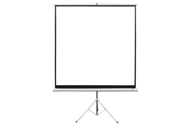 Ecran proiectie cu trepied Elitescreens 244 x 183 cm profesional format 4:3 carcasa alba