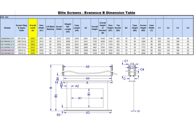 Ecran proiectie electric Elitescreens 221.4 x 124,5 cm Evanesce B EB100HW2-E12 Format 16:9