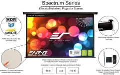 Ecran proiectie electric perete/tavan  Elitescreens  276.9 x 155.7 cm ELECTRIC125H format 16:9 trigger 12V