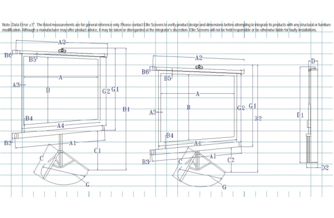 Ecran proiectie portabil cu trepied Elitescreens  244 x 183 cm profesional format 4:3