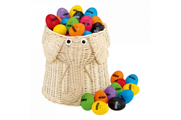 Egg Shaker Assortment - Elephant shaped basket