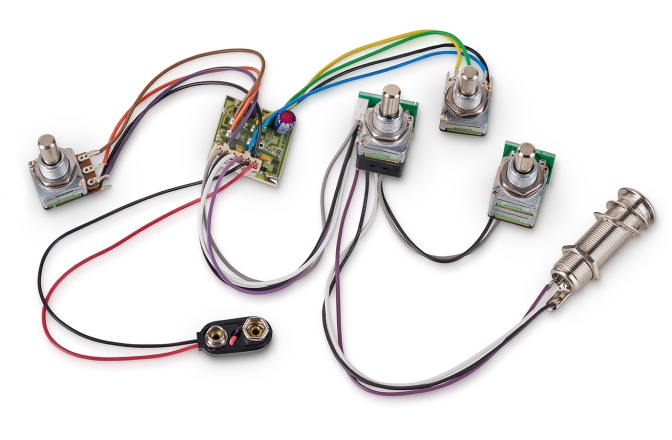 Electronice active bas  MEC Pickups  60014 - Active BEC 2 Electronics For Passive Pickups (Vol PP / Bal / T / B)