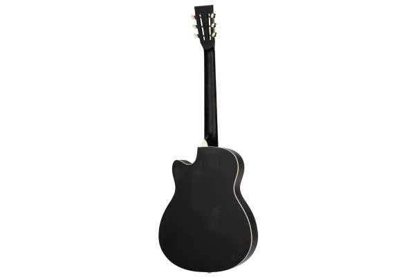 Ortega Americana Series Resonator Guitar 6 String - Distressed Black / Antique Brass HW — 4