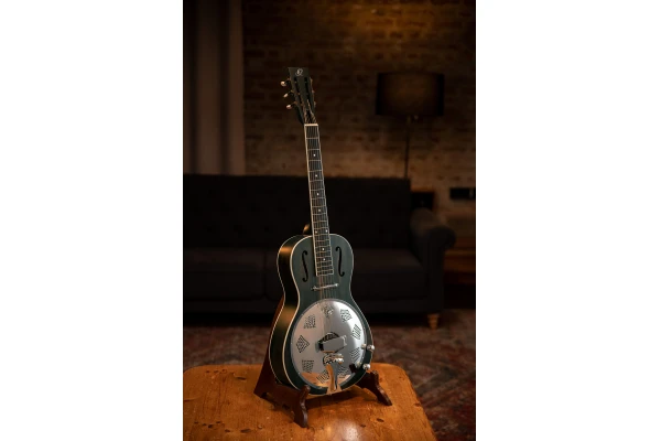 Ortega Americana Series Resonator Guitar 6 String - Distressed Denim Matte / Chrome HW — 2